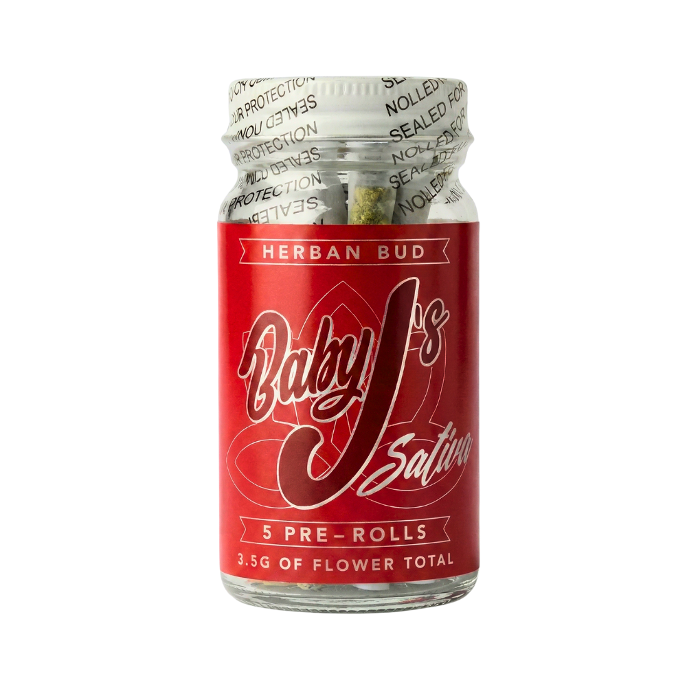 Herban Bud Baby J's Premium Sativa THCa Pre-Rolls 5-Pack (.7g each)