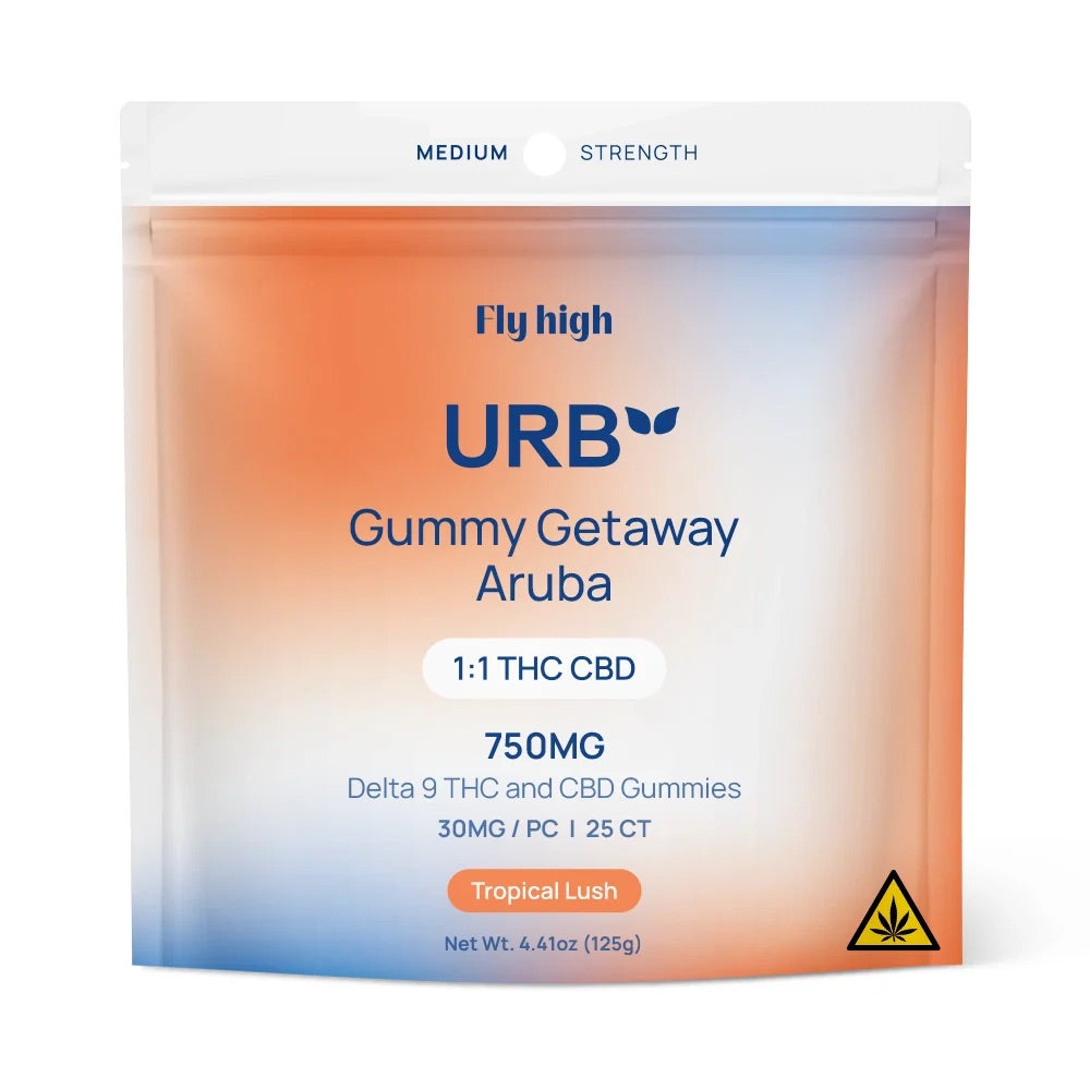 URB - 1:1 CBD/THC 30mg Gummies (25ct Bag)