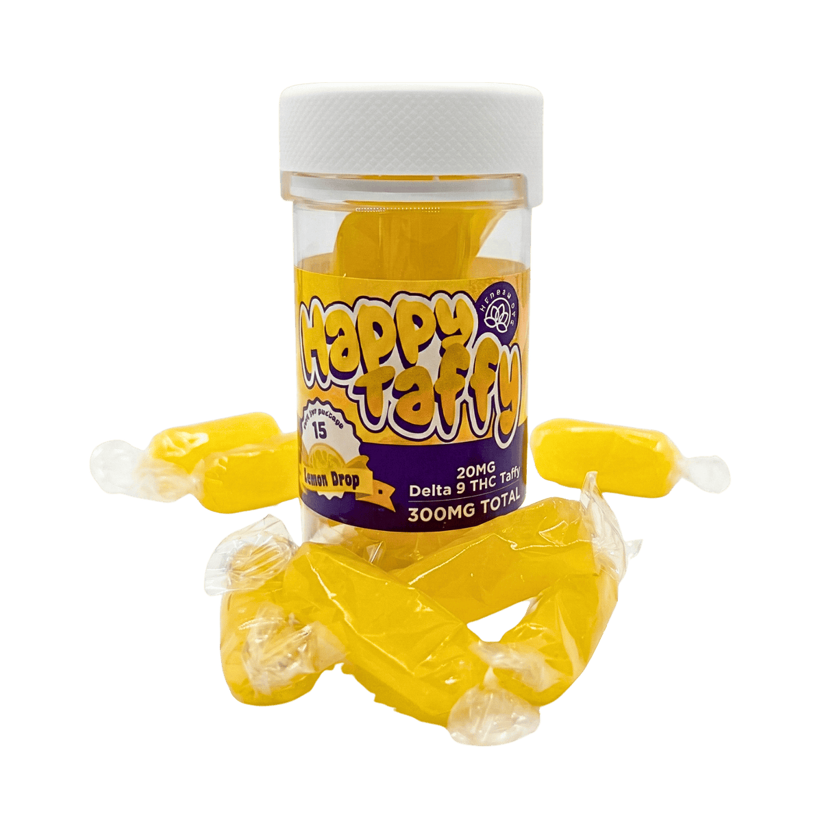 Delta 9 THC Happy Taffy – Lemon Drop Happy Taffy