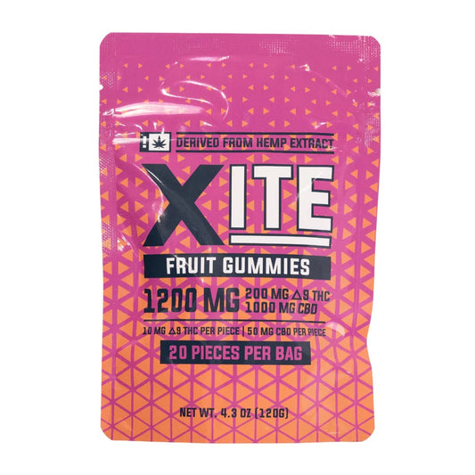 XITE - 10mg THC / 50mg CBD Fruit Gummies (20ct Bags)